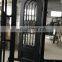 high end house rod arch top metal jamb gate custom grill design tempered glass swing outward open wrought iron front single door