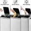Top Quality 54L Recycling Waste Bin Households Recycling Bin 3 Compartments Stainless Steel Home Recycle Bin