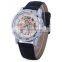 Winner 614 Simple Mechanical Automatic Luxury Watches Men Leather Hollow Out Wristwatches Mechanical Watch