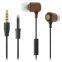 Promotion Mobile Phone Wooden Earphones With Mic