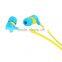 colorful earphone 3.5MM plug with microphone