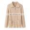 Customized Women's Knitted Full Zip Cashmere Cardigan Sweater Turn Down Collar Solid Casual Style Winter Apparel with Pockets
