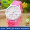 sweet candy color lady geneva silicone watch with alloy case simple shape genewa watch