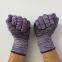 Purple&white Polyester Thread 13 Gauge Knitted Black PVC Dot Palm Coated Anti-slip Safety Work Gloves