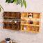 Solid wood vintage to do old 9 grid display wall cabinet