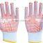 gardening using string knit pvc dots work gloves in china