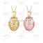 elliptical zircon nacklace in hollow design chain necklace