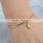 Vintage design aqua chalcedony cuff brass adjustable fashion gold bracelet