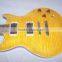 Musoo brand electric guitar LP guitar with flamed maple top in Yellow Color (SLP5020)