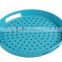 Plastic non slip round food serving tray with handle                        
                                                Quality Choice