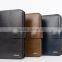 Brown Smooth Leather Men's Carrying Wallet Case Clutch Cell Phone Zippered Pouch