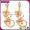 2016 Brand New Zircon Orange Gold Pakistani Artificial Bridal Jewelry Sets