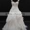 Classic organza drapping layer skirt lace wedding dress with hand-made flowers 2016