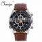 Chaxigo factory wholesale sport leather three eyes fashion design men chronograph watch