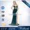 Long Train Open Leg Exquisite Design Dark Green Evening Dresses