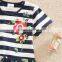 (SH5908) 4-8Y Neat short sleeve dresses with flowers fancy dresses latest cotton frocks designs kids embroidery children dress