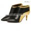 OLZB33 Fashion style cow skin made black leather boots leather pointy toe zipper up ankle boots women                        
                                                                                Supplier's Choice