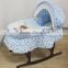 Baby carrier baby moses basket maize basket set wicker basket set cotton fabric embroidery available rocking cradle set