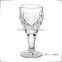 wohlesale high old fashion glass goblet with carved designs for wine drinking