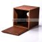 Customized middle size pu leather tissue box for houseware