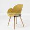 Modern Cheap Dining Chair Plastic Chair with Wooden Legs