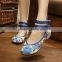 Women Chinese Vintage Old Peking Walking Cloth Shoes Buckle Flower Embroidery Comfortable Sole Ladies Casual Flats Zapatos Mujer