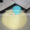 kids room decor baby blue color round knitted moroccan pouf