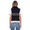 2015 front flap pockets black ladies jean vests JXH414