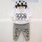 Hot Selling Summer Fashion Design Breathable Printing Letters Casual Unisex Children Clothes Set