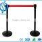Retractable belt crowd control barrier