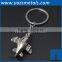 chrome plating metal 3d Airplane keychain for sales