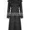 Punk Rave Womens Coat Long Jacket Black Goth Steampunk Military Hooded Trench