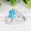 Flower Shape Blue Opal 925 Sterling Silver Infinity Ring Wholesale Sri111W