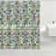 flower printed high quality water proof polyester shower curtain