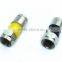 F Male connector RG59/RG6 electrical compression connectors Crimp-on connectors