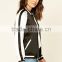 Classic black and white patchwork zipper up hoodie girls baseball jackets