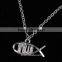 New arrival fashion jewelry fish bling handmade chain necklace cute girl religious necklace fish & jesus WWJD necklace