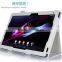 Quality Lychee PU Leather Case with flip Stand For SONY EXPERIA Z2 TABLET FOR XPERIA Z2 2- FOLD LEATHER CASE POUCH