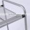 2 Shelf Wire Mesh Basket Shelving & Mental Square Shelves with Wheel for Restaurant