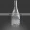 Clear empty glass bottle for wine