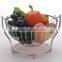 Wholesale Steel Wire Vegetable Basket,Fruit Holder With Plastic Tray