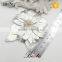 Beautiful ladies bead center silver leather flower for shoes