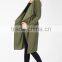 New Products 2017 Items Plus Size Shift New Fashion Chic Latest Duster Coat Knee Length Ladies Long Coats With Waistband
