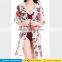 Women's plus size chiffon floral bikini cover up kimono cardigan blouse for summer beachwear