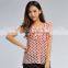 fashion butterfly sleeve polka dots pattern chiffon blouse MOQ 1 piece