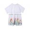 Colorful Flower Girls Embroidery White Short Sleeve Cotton Dress Childern Frock Model Hand Embroidery Designs For Baby HSD5944