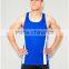 Blue Plain 100% Polyester Dry Fit Performance Training Vest with Mesh Panel Technical Sports Tank Top Blank Racerback Tank Top