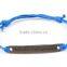 2PCs Antique Bronze Quote Faux Suede Leather Cord Charm Bracelets