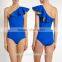 Wholesale high quality ruffle one shoulder custom one piece swimsuit women's