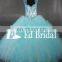 Plus Size Sweetheart Straps Bling Beads Western Pattern Blue Quinceanera Dresses Ball Gown